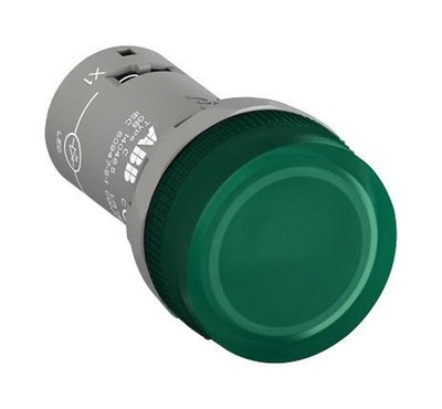 ABB CL2-513G LED Panel Mount Indicator, Green, 130 VAC, 17 mA, IP66, IP67, IP69