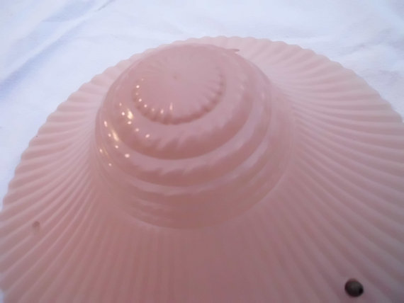 Antique Art Deco Pink Depression Glass Chandelier Original Simple Light Fixture