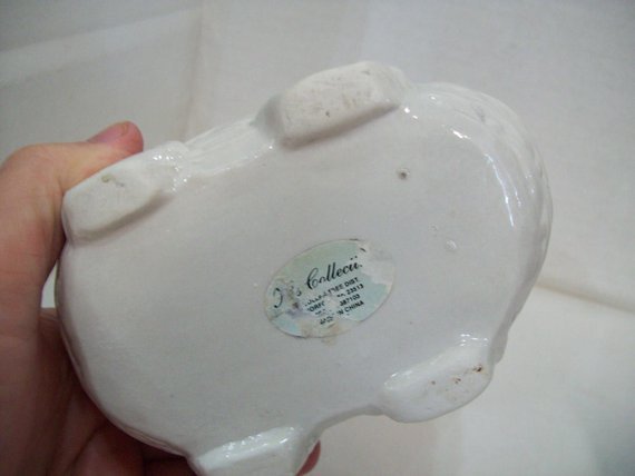 Vintage Ceramic Boy's Blue Baby Buggy Planter