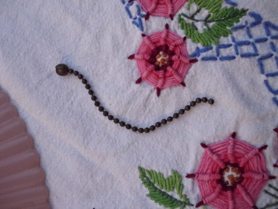 Antique Art Deco Pink Depression Glass Chandelier Original Simple Light Fixture