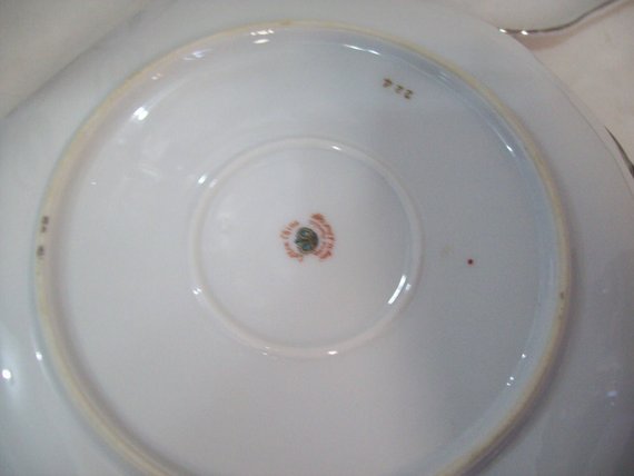 Set of Four Lefton Silver Wheat Snack Plates, Servingware, China Dinnerware