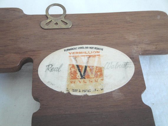 Solid Walnut Key Rack Holder Skeleton Key Shape Vintage Wood USA