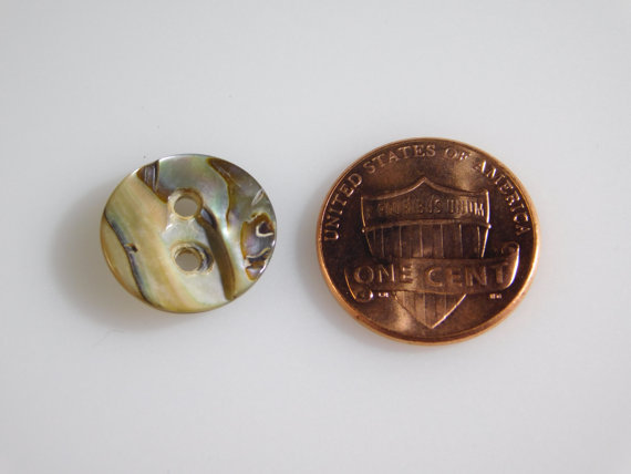 Abalone Buttons 15mm (Set of 6 Mother of Pearl Antiques) Handmade Sewing Crafts
