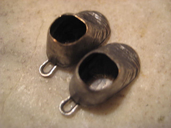 2 Vintage 1950 Charms, 3D Antique Silver Baby Shoes or Booties, Detailed Pendant