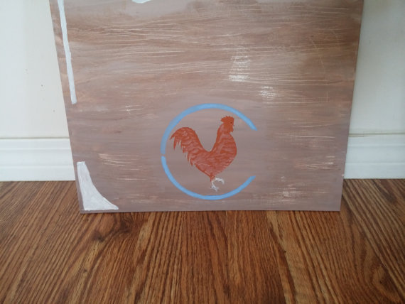 Farm Fresh Eggs Canvas Painting Stencil Art Kitchen Farm Original Damaged