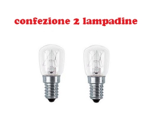 Coppia Lampadine Frigorifero Lampade E14 T26 15w Frigo Lampade Luci moc