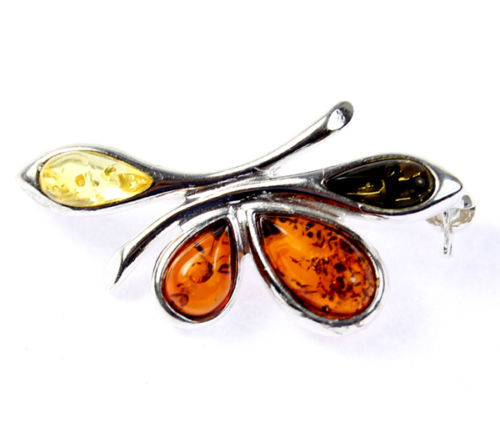 Broche Vintage En Argent Sterling 925 - Motif Orchidée - Signée Par L'artiste - Mexique - Occasion
