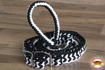 U-H415 HILASON BRAIDED POLY BARREL RACING CONTEST REINS FLAT 1