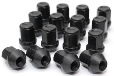 M12 x 1.5, 21mm Hex Black Alloy Wheel Nuts. Set of 16.