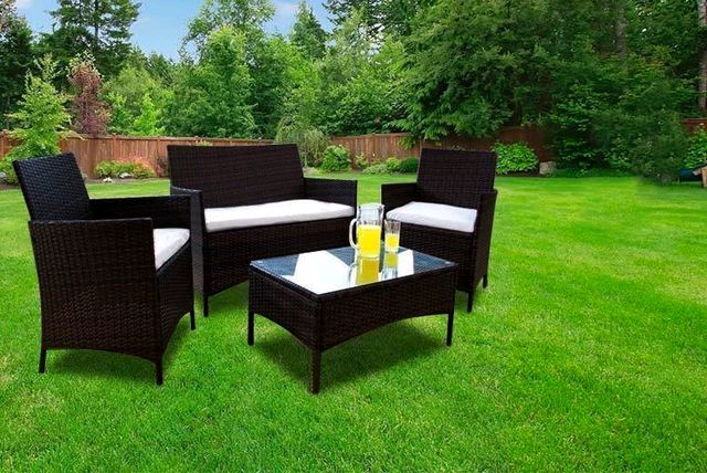 Four piece black rattan garden furniture set - brand new | in Salisbury