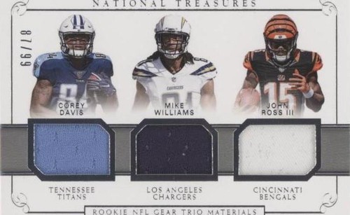 2017 Panini National Treasures Corey Davis John Ross Mike Williams #3