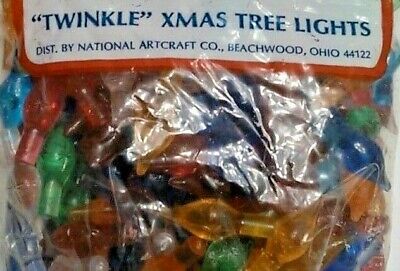 Star Twinkle Medium Lights Pegs Ceramic Christmas Tree Bulbs VINTAGE 25 Per Bag