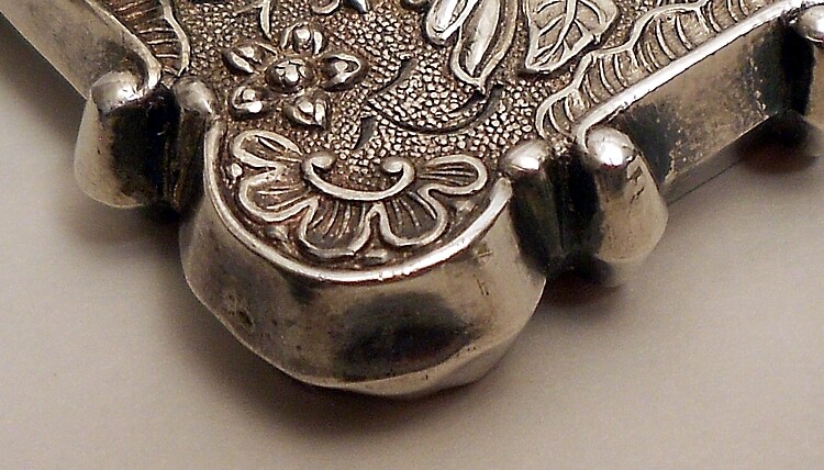 A coin silver “Castle” card case, unmarked, American