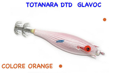 TOTANARA DTD MODEL GLAVOC SIZE 2,5 COLORE ORANGE FLUO 1023 PESCA CALAMARO