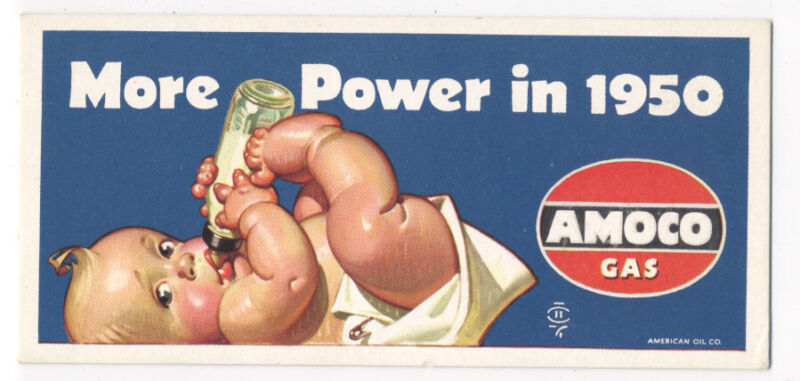 Amoco Gas More Power In 1950 Blotter Baby& Bottle By Jc Leyendecker