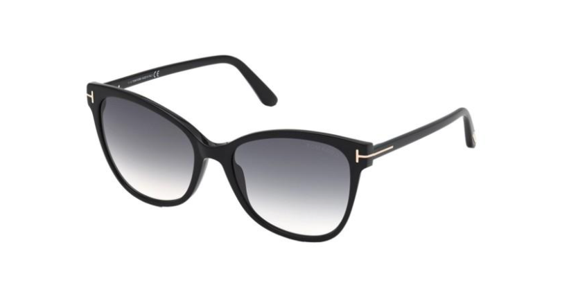 Pre-owned Tom Ford Ft 0844 Ani 01b Black/gray Gradient Women's Sunglasses