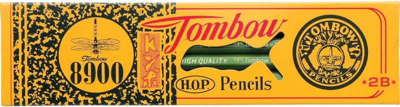 Tombow 51532 8900 Drawing Pencils, 2B, 12-Pack. High Quality Graphite Writing Pe