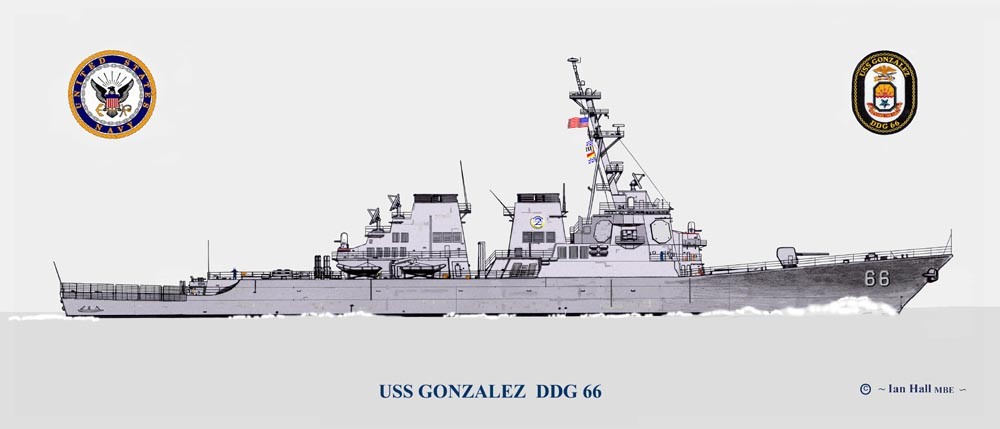 米海軍 USS GONZALEZ DDG 66 ベルトバックル NAVY USS GONZALEZ DDG-66 3
