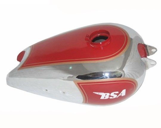 Petrol Fuel Gas Tank Chrome Plated Red Painted 1930s BSA M20 Civilian Model  