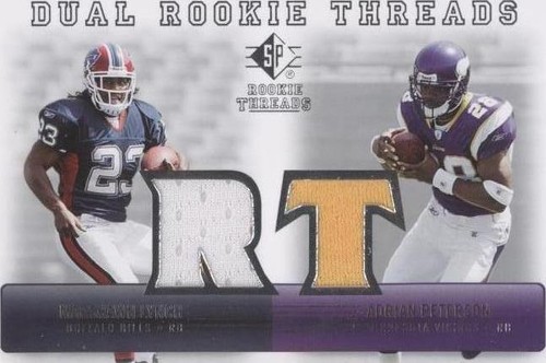 2007 SP Rookie Threads Adrian Peterson Marshawn Lynch #DRT-PL