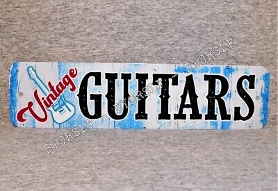 Metal Sign VINTAGE GUITARS store shop guitarist electric acoustic guitar dealer