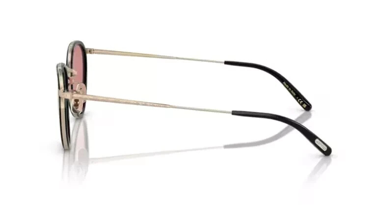 Pre-owned Oliver Peoples Ov1104s Mp-2 Sun 51453e Black-gold/magenta Round Men's Sunglasses In Purple