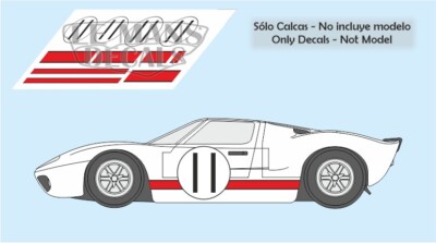Decals Ford GT40 Le Mans 1966 Test 1:32 1:24 1:43 1:18 slot decals