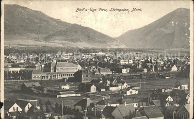 Livingston Montana Birds Eye view Panorama
