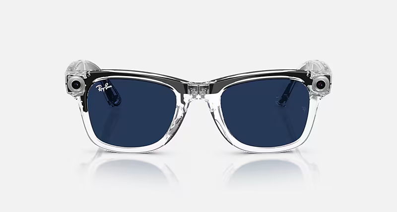 Pre-owned Ray Ban Ray-ban | Meta Wayfarer Limited Edition Transitions Clear/sapphire