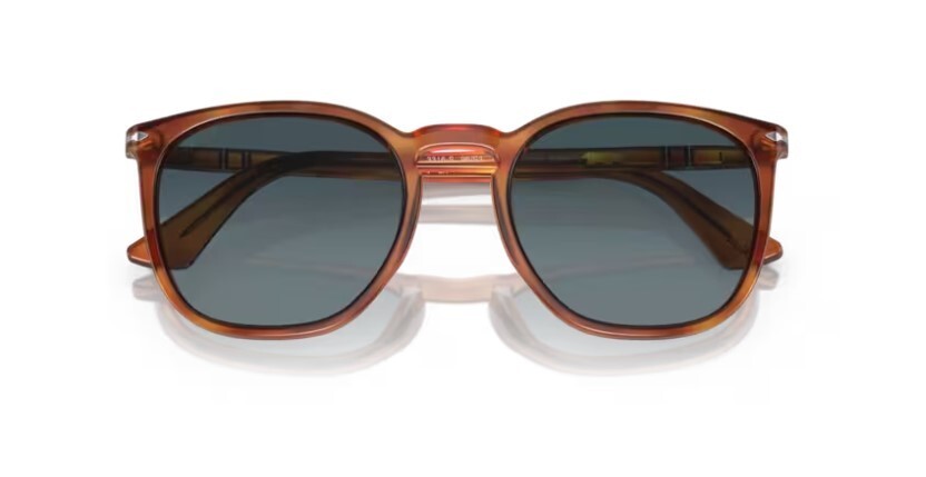 Pre-owned Persol 0po3316s 96/s3 Terra Di Siena/blue Gradient Polarized Unisex Sunglasses