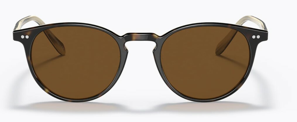 Pre-owned Oliver Peoples 0ov5004su Riley Sun 166657 362/horn Havana Polarized Sunglasses In True Brown Polar