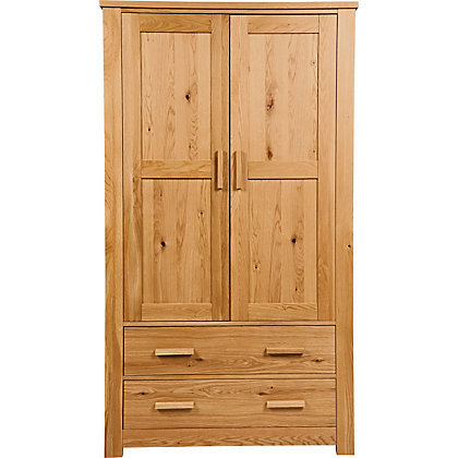 185 Schreiber Constable 2 Door 2 Drawer Wardrobe Oak New Still
