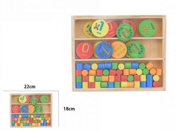 Gioco Gettoni Legno Colorati Pezzi Costruzioni Educativo Imparare Numeri dfh