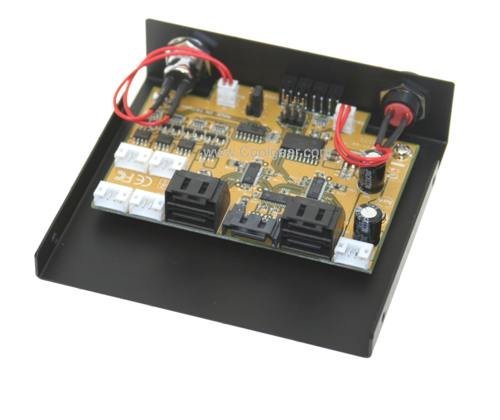4 Port SATA II / III Switch 3.5inch Bay Mount Design With KeyLock and LED