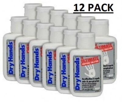 DRY HANDS 2 oz.(12 PACK CASE) Sport Grip Powder for Pole Dancing, Baseball, Golf