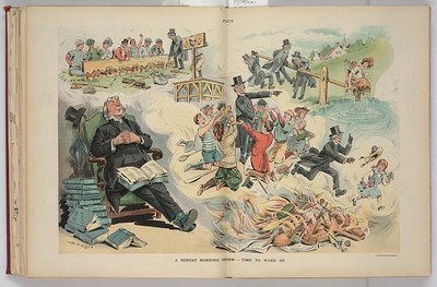 Sunday morning dream,time,wake up,blue laws,enforcement,punishment,Ehrhart,1904
