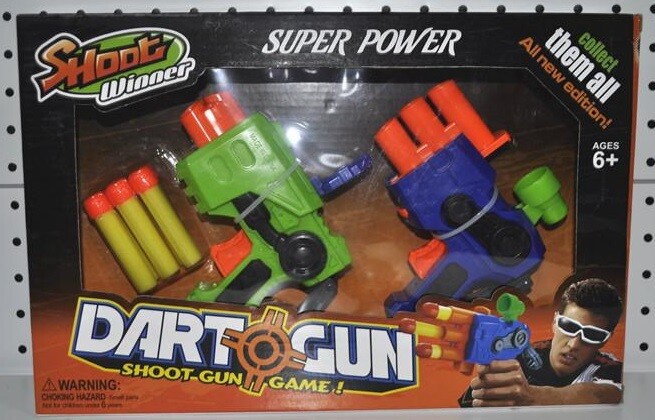 Gioco Shoot Winner 2 Pistole Giocattolo Dardi Di Gomma Per Bambini dfh
