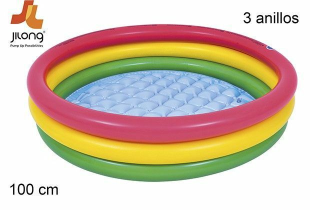 Piscina Gonfiabile 100cm 3 Anelli Multicolore Bambini Giardino Estate dfh