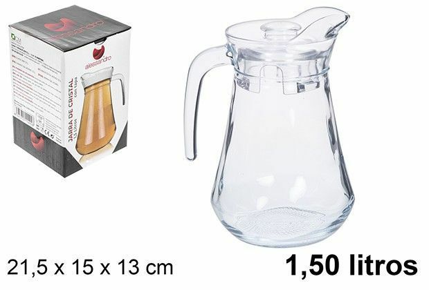 Giara Caraffa In Vetro Da 1,5 LT Brocca Acqua Vino Bevande Cucina bal