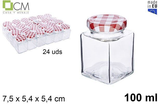 Set 24 Pezzi Contenitore Barattolo In Vetro Con Coperchio Barattolini 100ml dfh