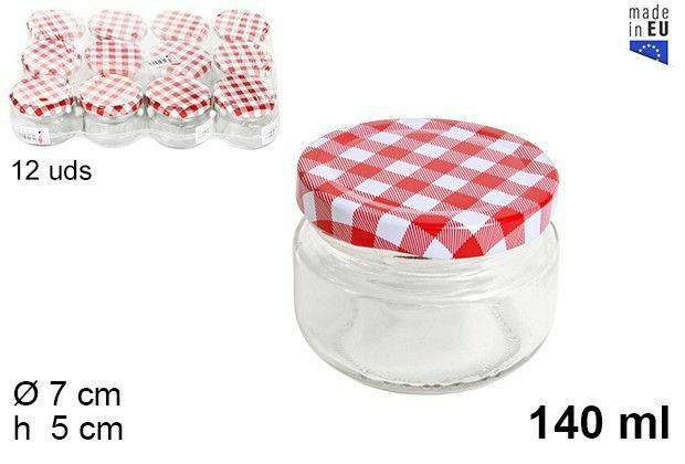 Set 12 Pezzi Contenitore Barattolo In Vetro Con Coperchio Barattolini 140ml dfh