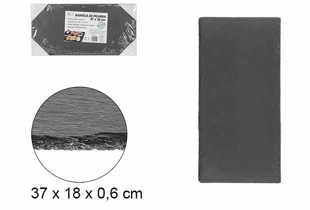 Vassoio Piatto In Pietra Ardesia Grigia Dimensioni 37x18cm bal