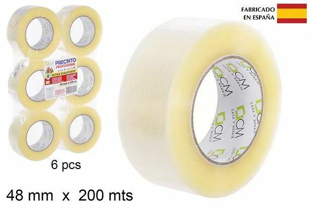 Set 6 Pezzi Rotolo Nastro Adesivo Trasparente Imballaggio 48mmx200mt idea