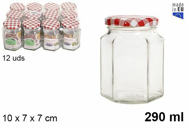 Set 12 Pezzi Contenitore Barattolo In Vetro Con Coperchio Barattolini 290ml dfh