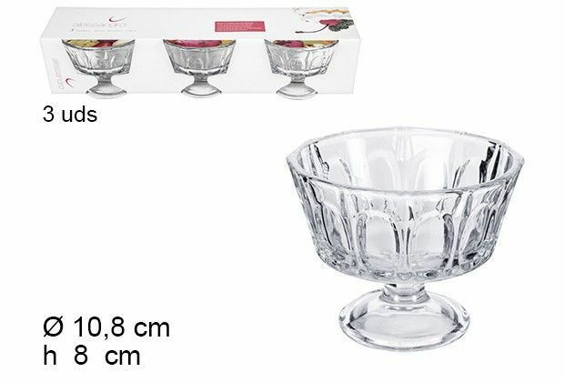 Set Servizio 3 Pezzi Coppe Bicchieri In Vetro Praga Per Gelato dfh