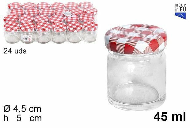 Set 24 Pezzi Contenitore Barattolo In Vetro Con Coperchio Barattolini 45ml dfh