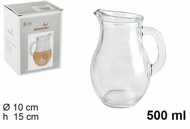 Brocca Caraffa In Vetro Bibite Bevande Frigo 500ml dfh