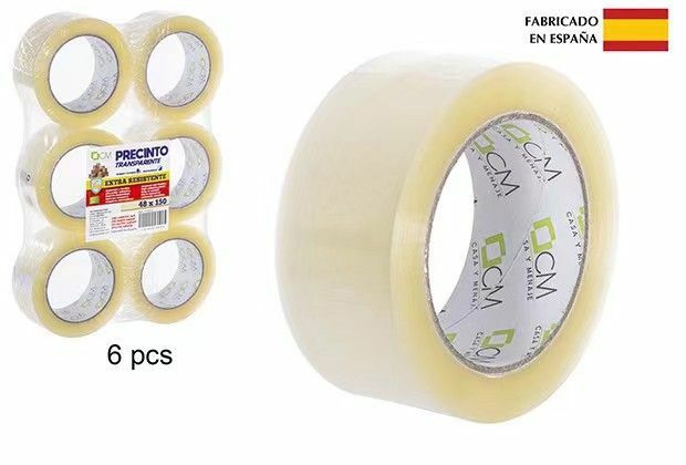 Set 6 Pezzi Rotolo Nastro Adesivo Trasparente Imballaggio 48mmx100mt idea