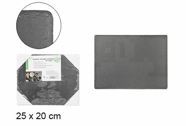 Vassoio Piatto In Pietra Ardesia Grigia Dimensioni 25x20cm bal