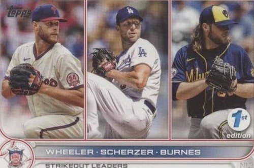 2022 Topps Series 1 1st Edition - Corbin Burnes Max Scherzer Zack Wheeler #127